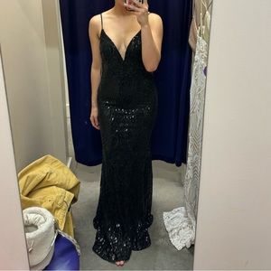 Formal sequin black dress